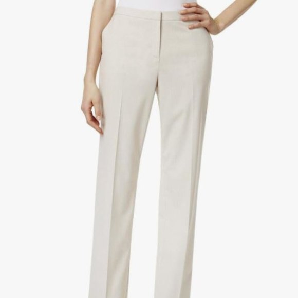 Tommy Hilfiger Ivory Fairfield Trousers Relaxed Fit Size 2 NWT - Picture 1 of 16